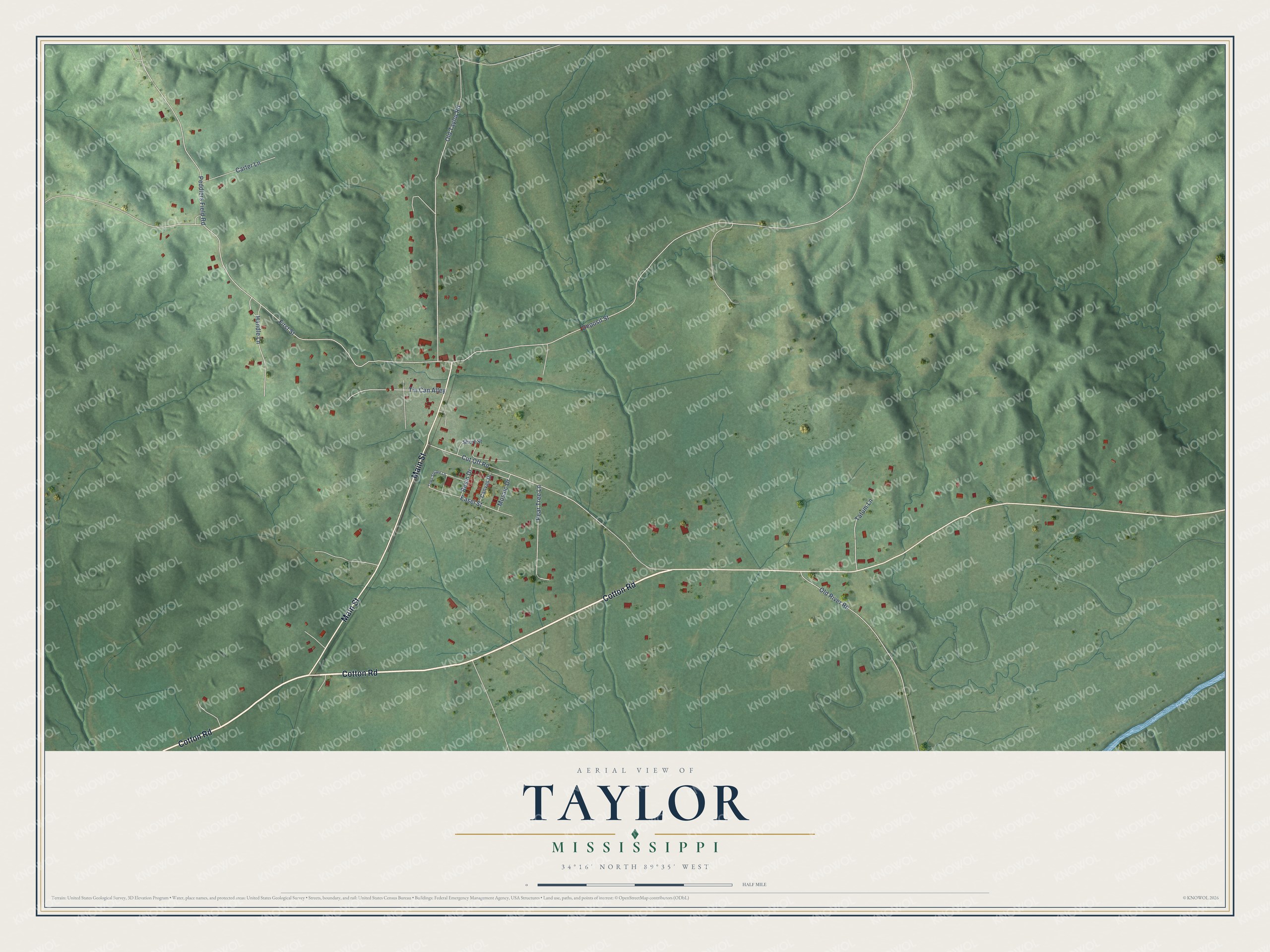 Watermarked full-map preview of Taylor, Mississippi