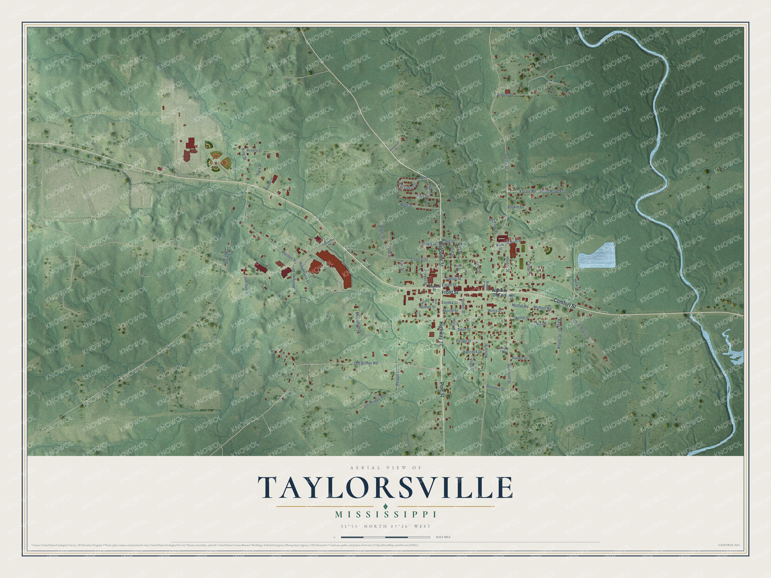 Watermarked full-map preview of Taylorsville, Mississippi