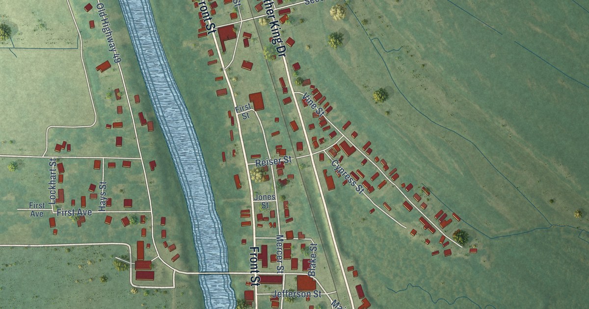Map of Tchula, Mississippi in 2026