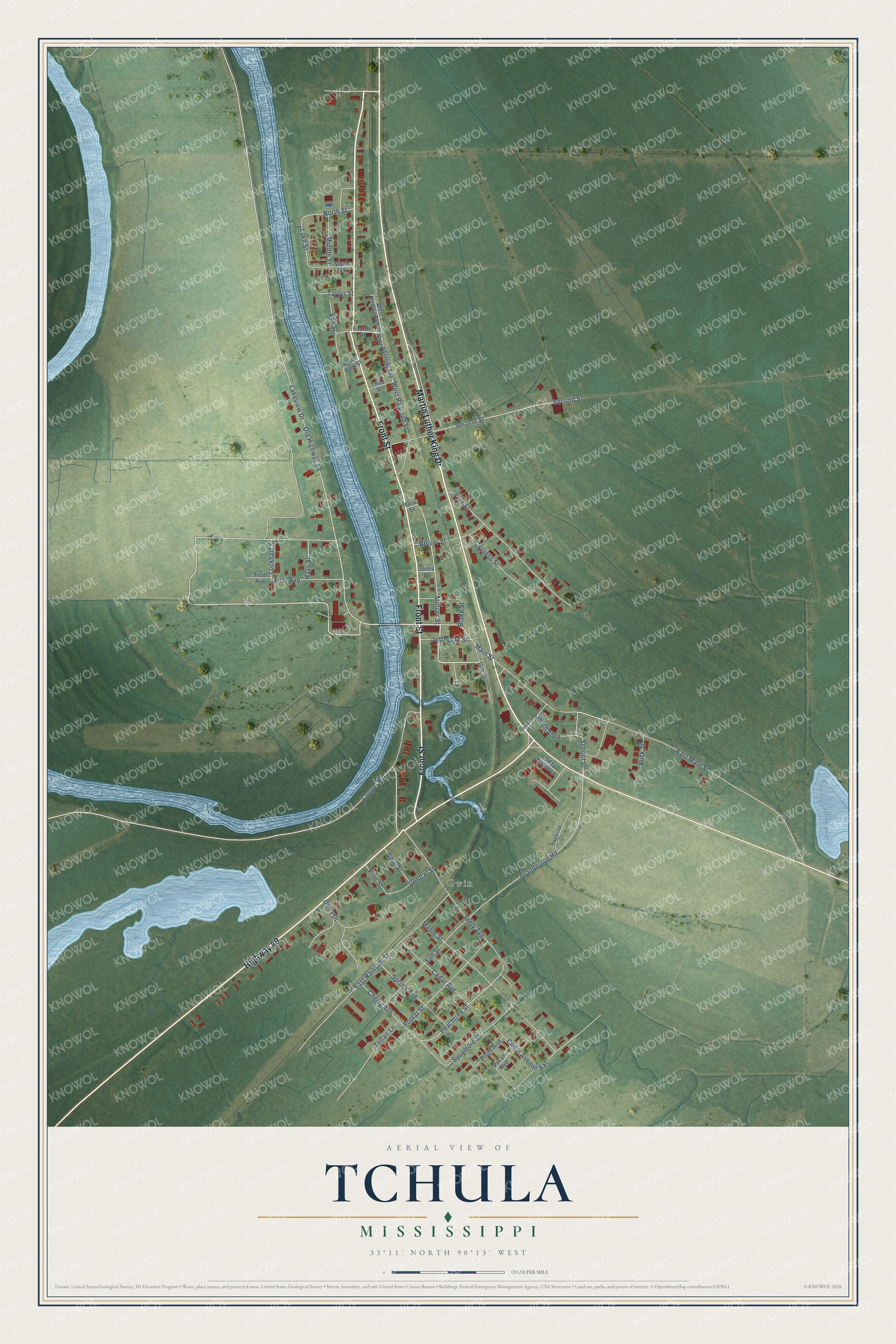 Watermarked full-map preview of Tchula, Mississippi