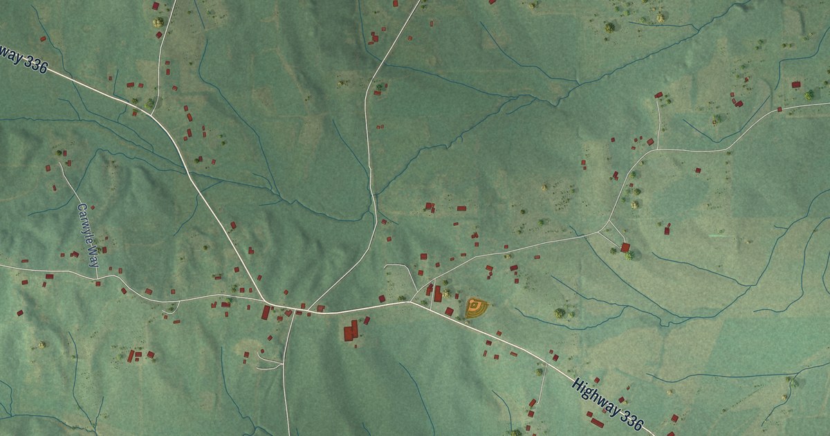 Map of Thaxton, Mississippi in 2026