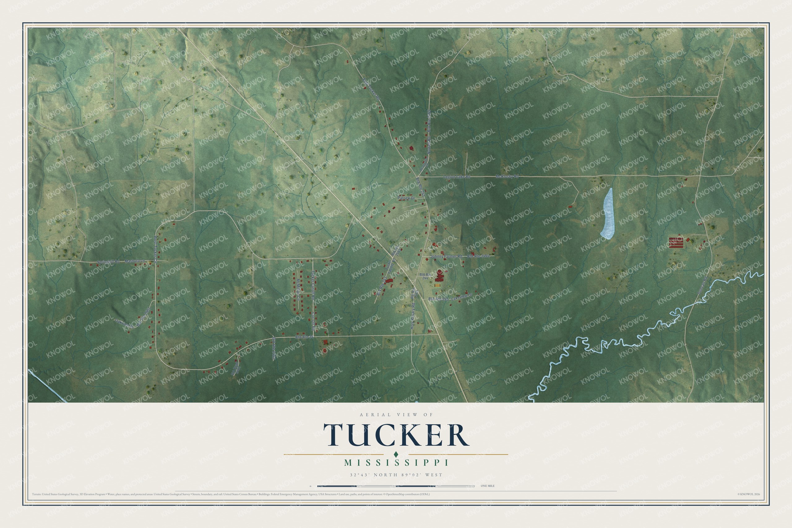 Watermarked full-map preview of Tucker, Mississippi