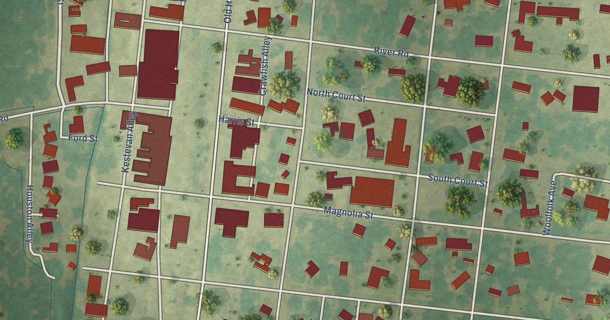 Map of Tunica, Mississippi in 2026