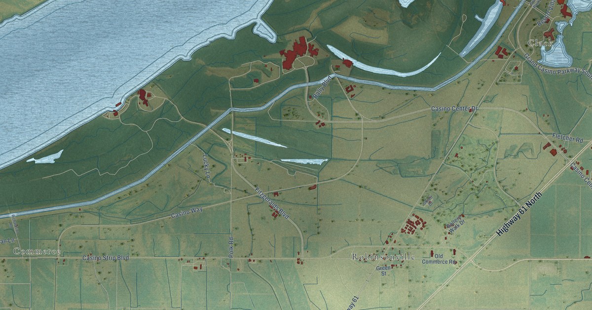 Map of Tunica Resorts, Mississippi in 2026