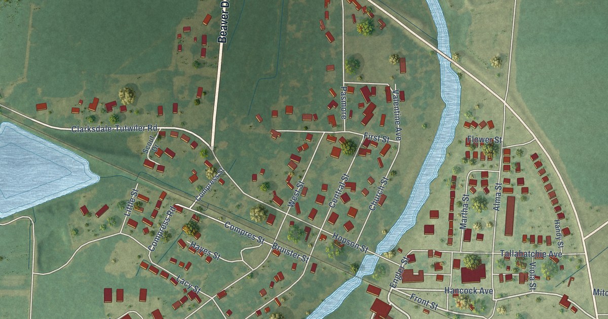 Map of Tutwiler, Mississippi in 2026