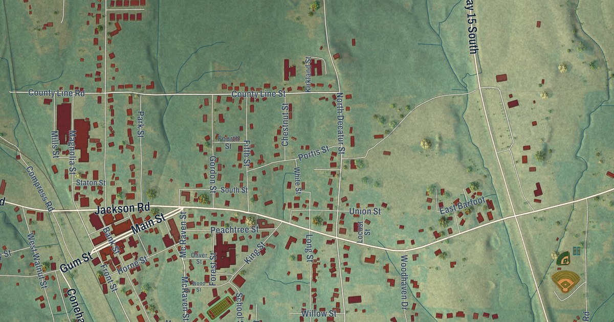 Map of Union, Mississippi in 2026