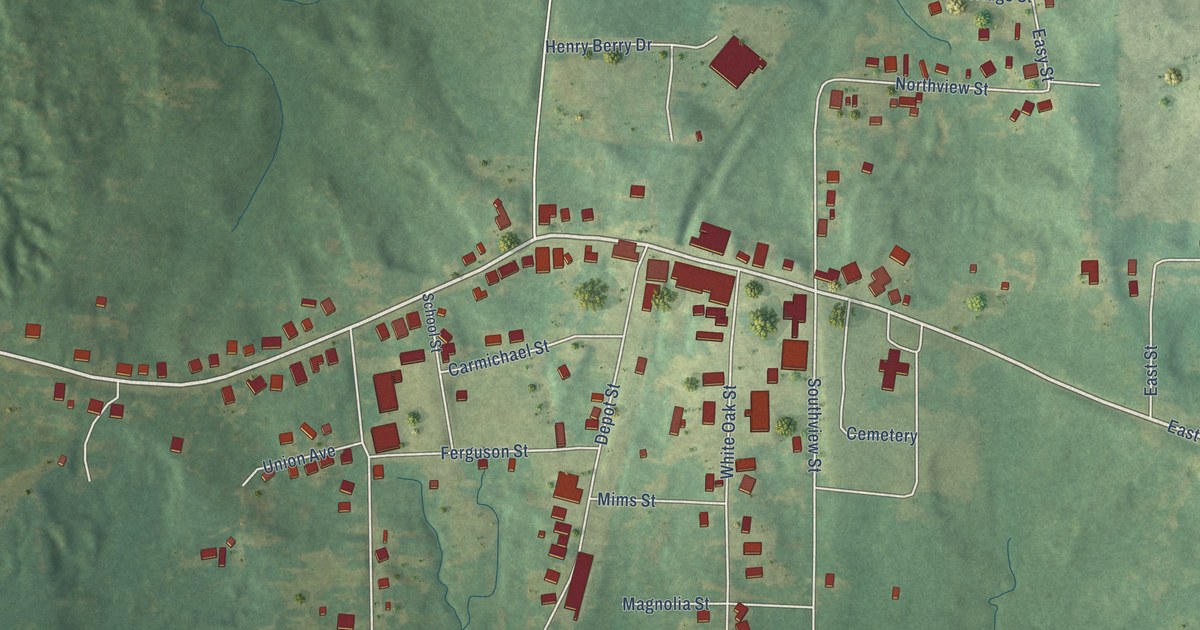 Map of Utica, Mississippi in 2026