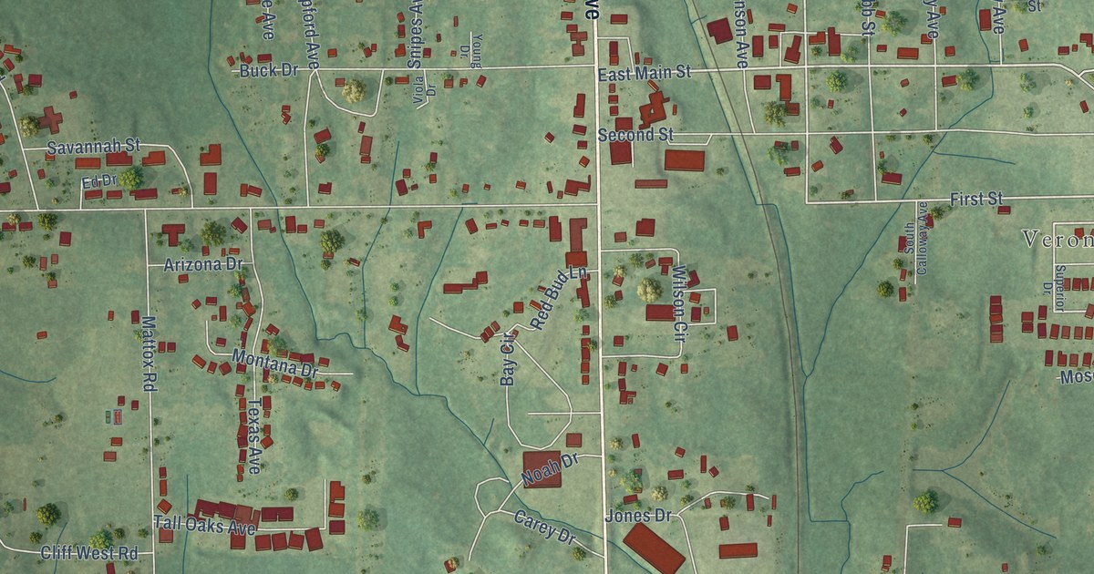 Map of Verona, Mississippi in 2026