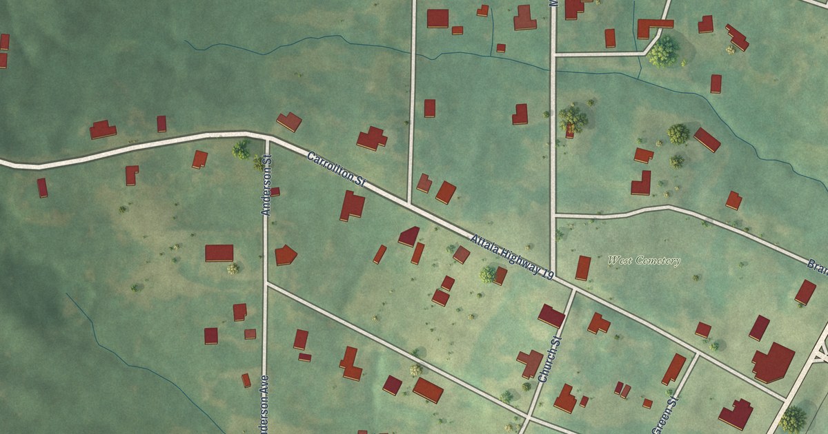 Map of West, Mississippi in 2026
