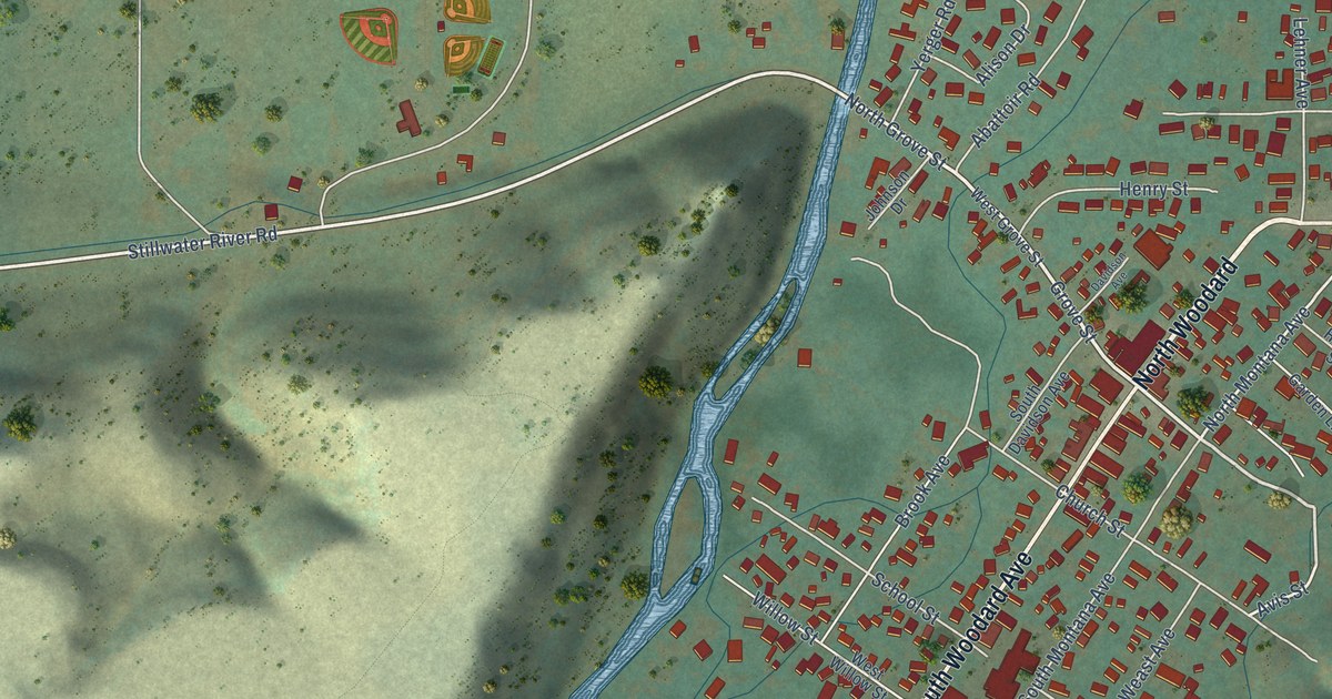 Map of Absarokee, Montana in 2026