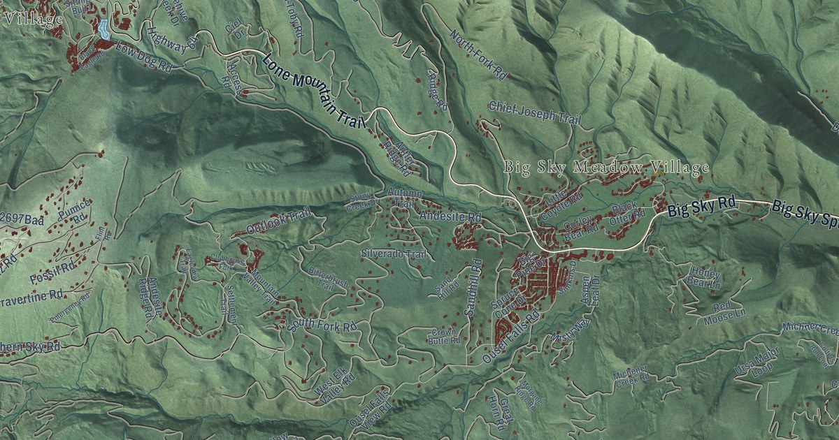 Map of Big Sky, Montana in 2026
