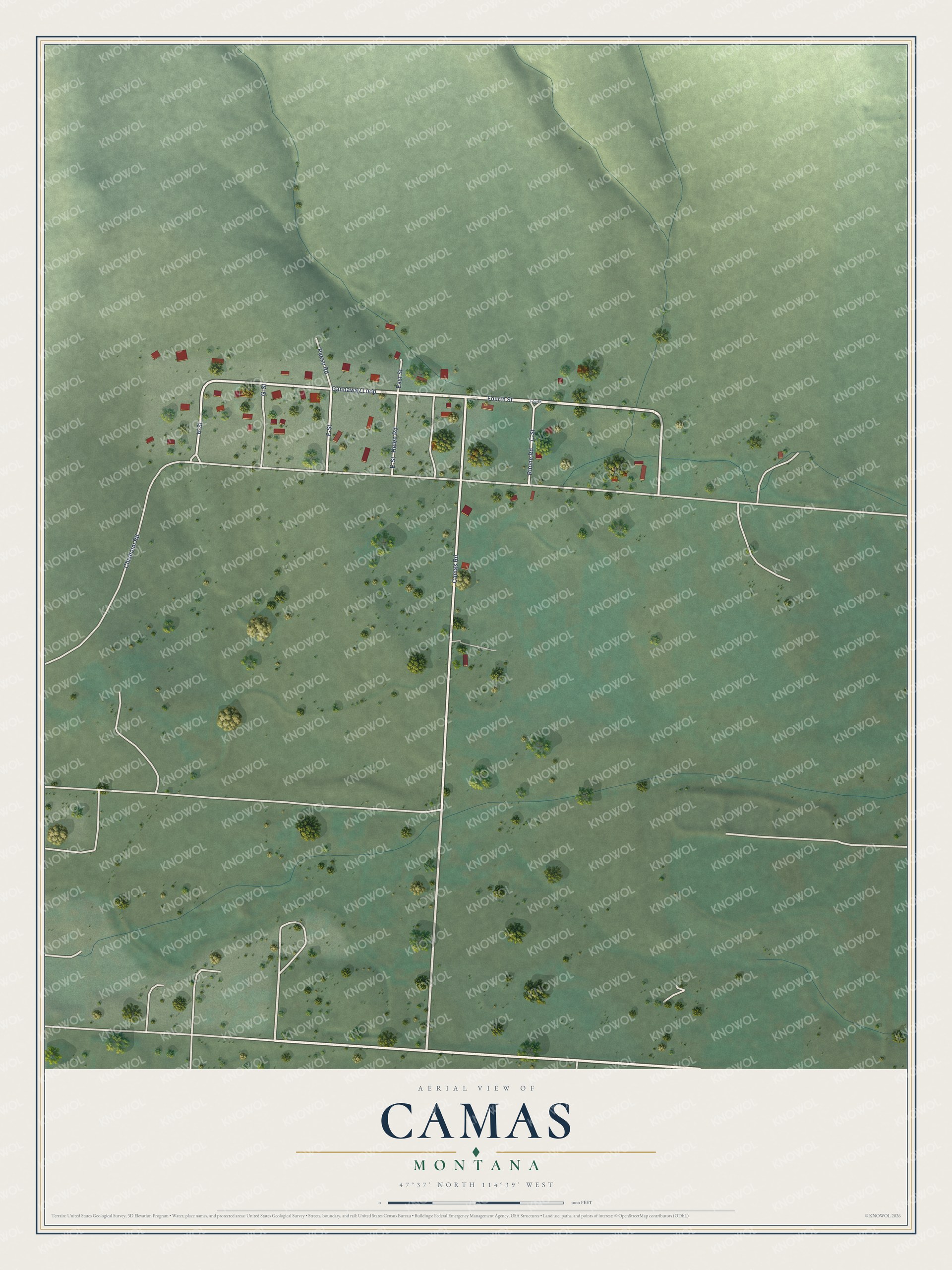 Watermarked full-map preview of Camas, Montana