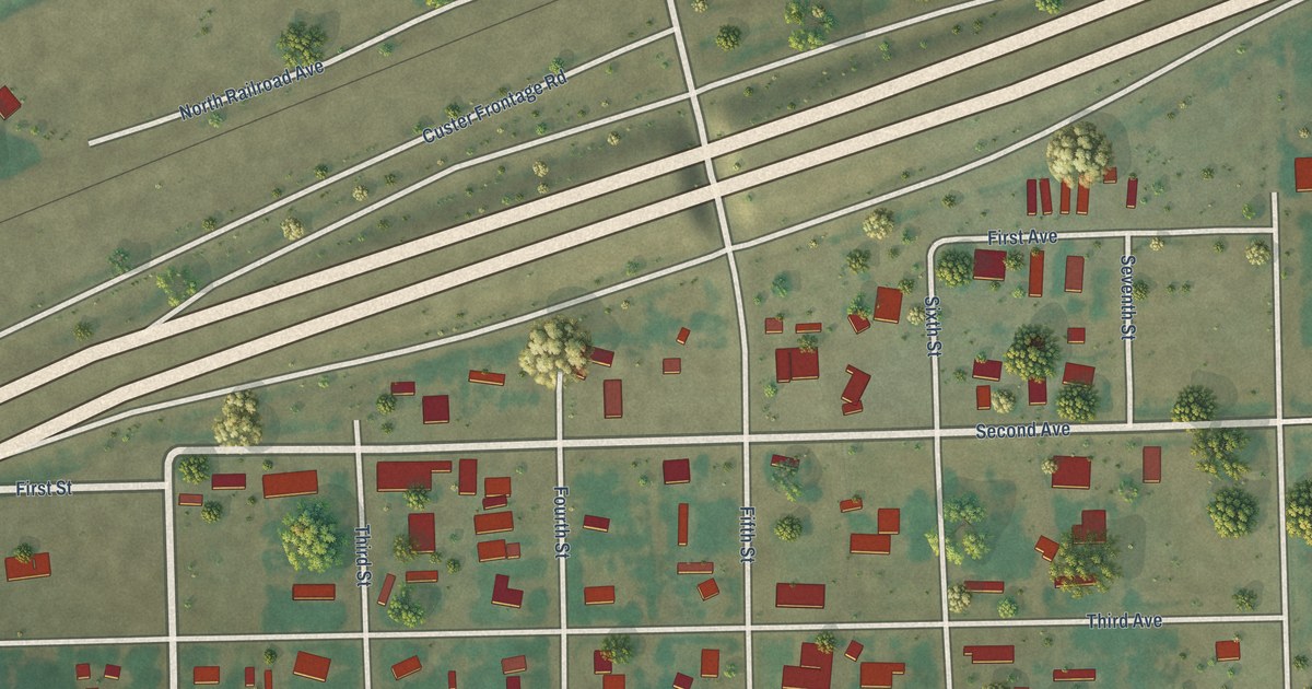 Map of Custer, Montana in 2026