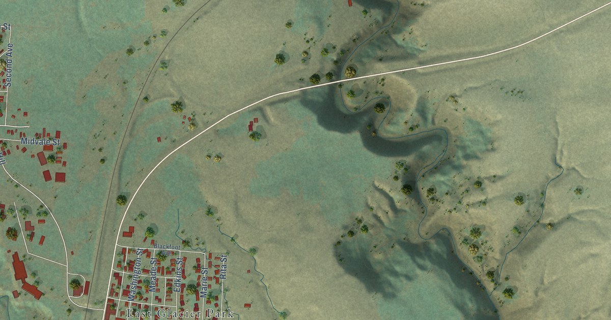 Map of East Glacier Park Village, Montana in 2026