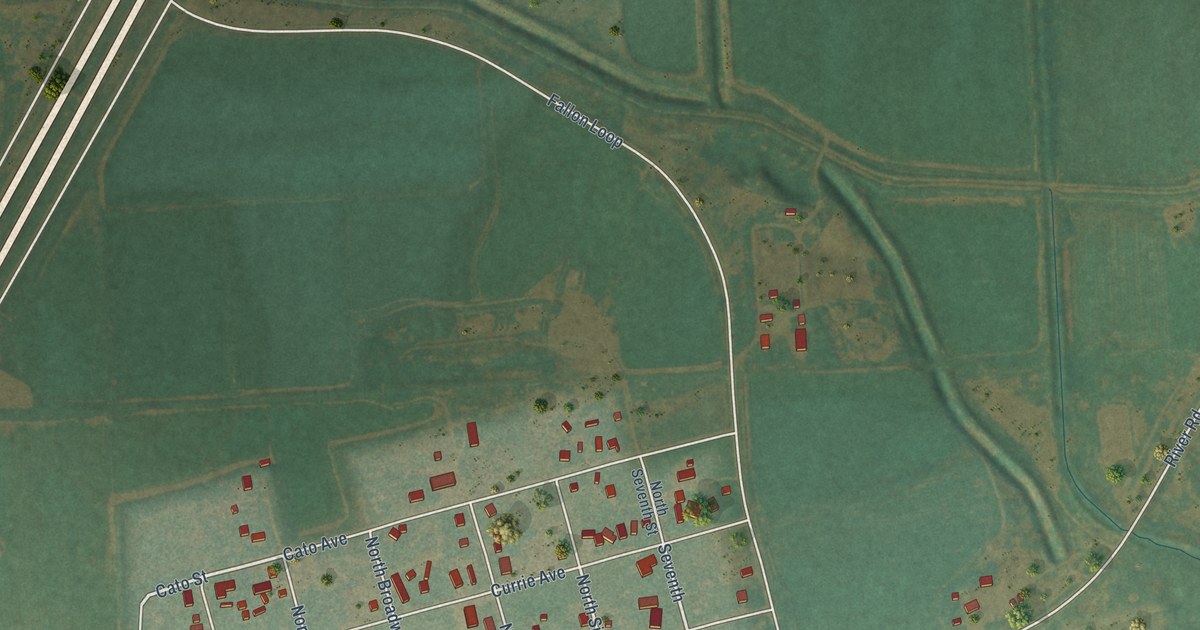 Map of Fallon, Montana in 2026