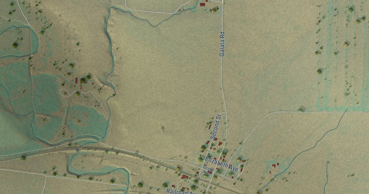 Detailed Map of Galata, Montana