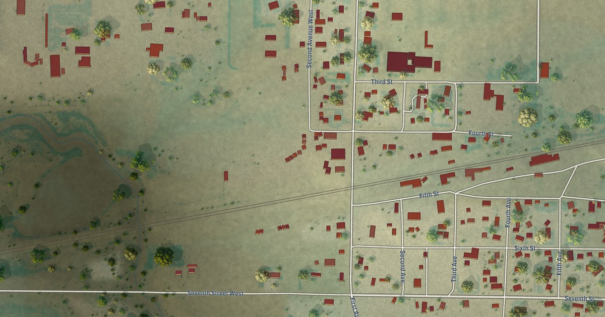 Map of Gildford, Montana in 2026