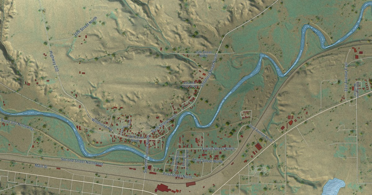 Map of Havre North, Montana in 2026