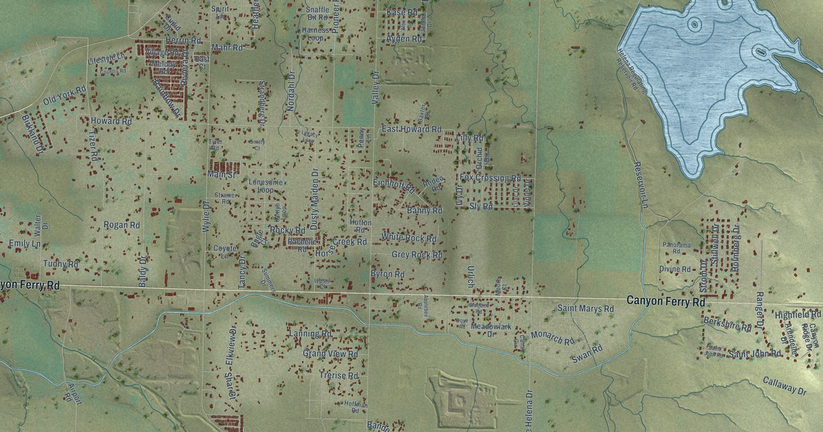 Map of Helena Valley Southeast, Montana in 2026