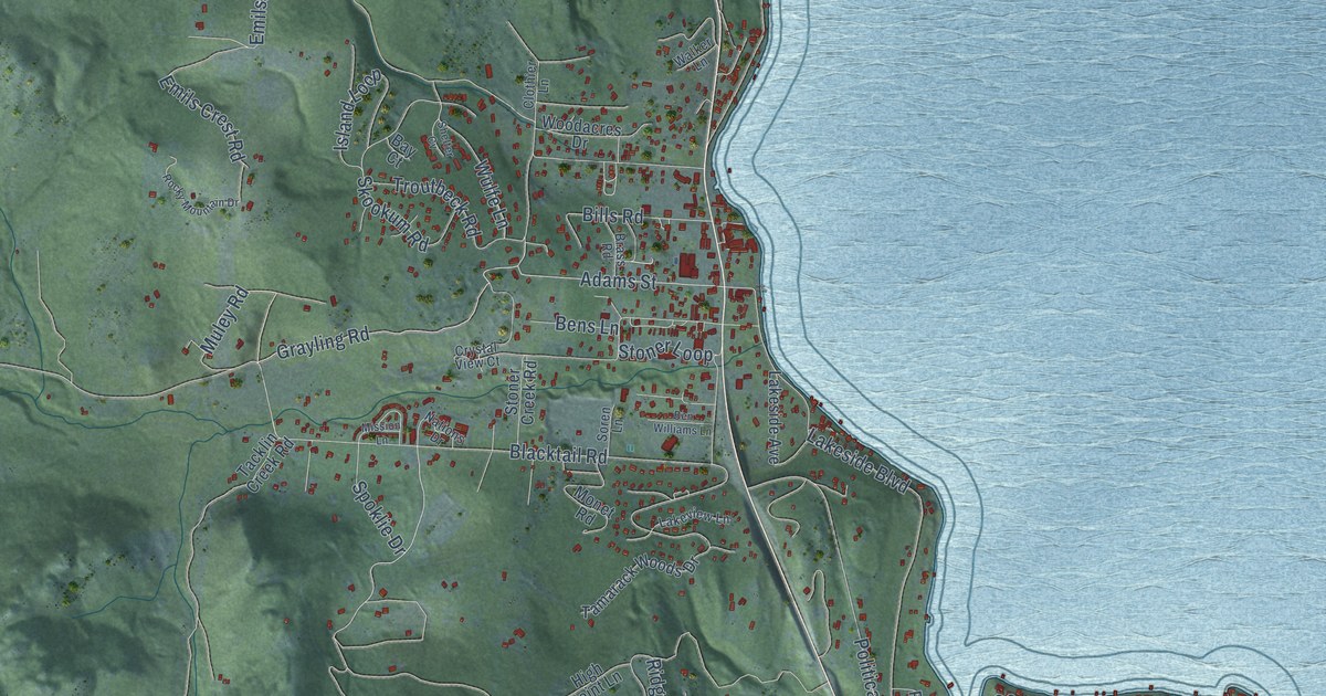 Map of Lakeside, Montana in 2026