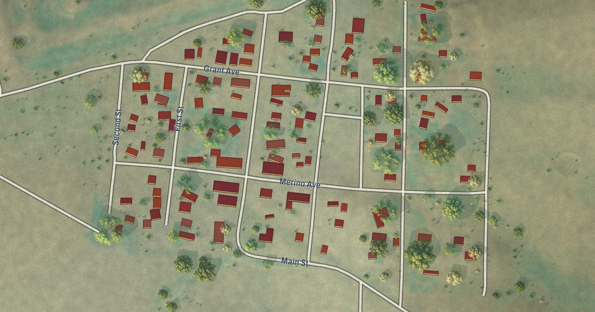 Map of Martinsdale, Montana in 2026