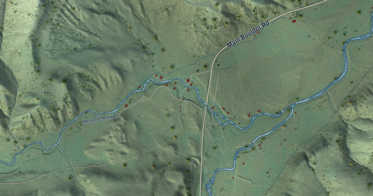Detailed Map of McLeod, Montana