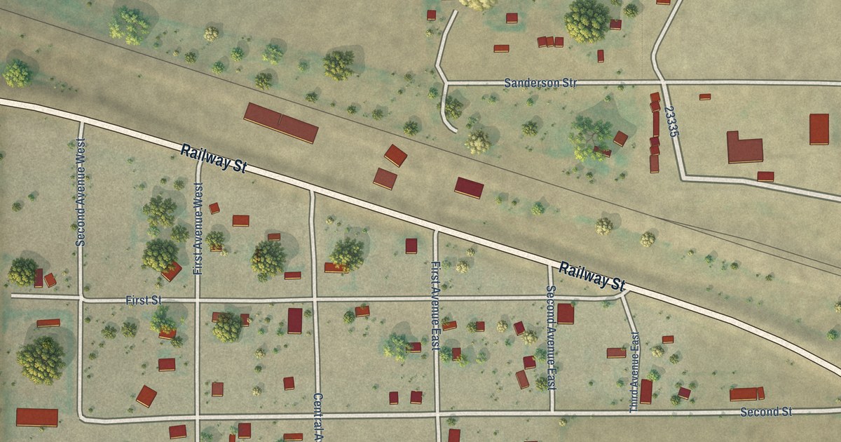 Map of Moccasin, Montana in 2026