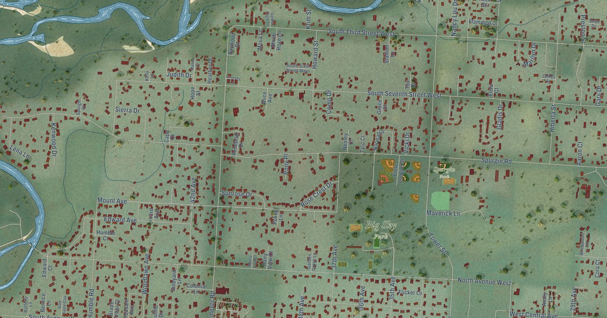 Map of Orchard Homes, Montana in 2026
