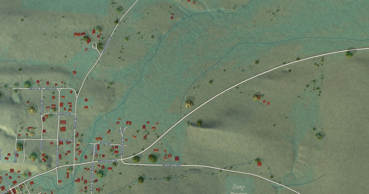Map of Pony, Montana in 2026