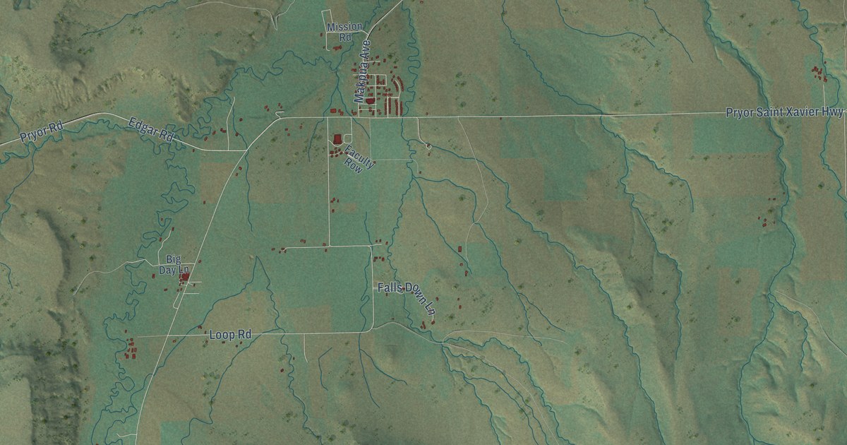 Map of Pryor, Montana in 2026
