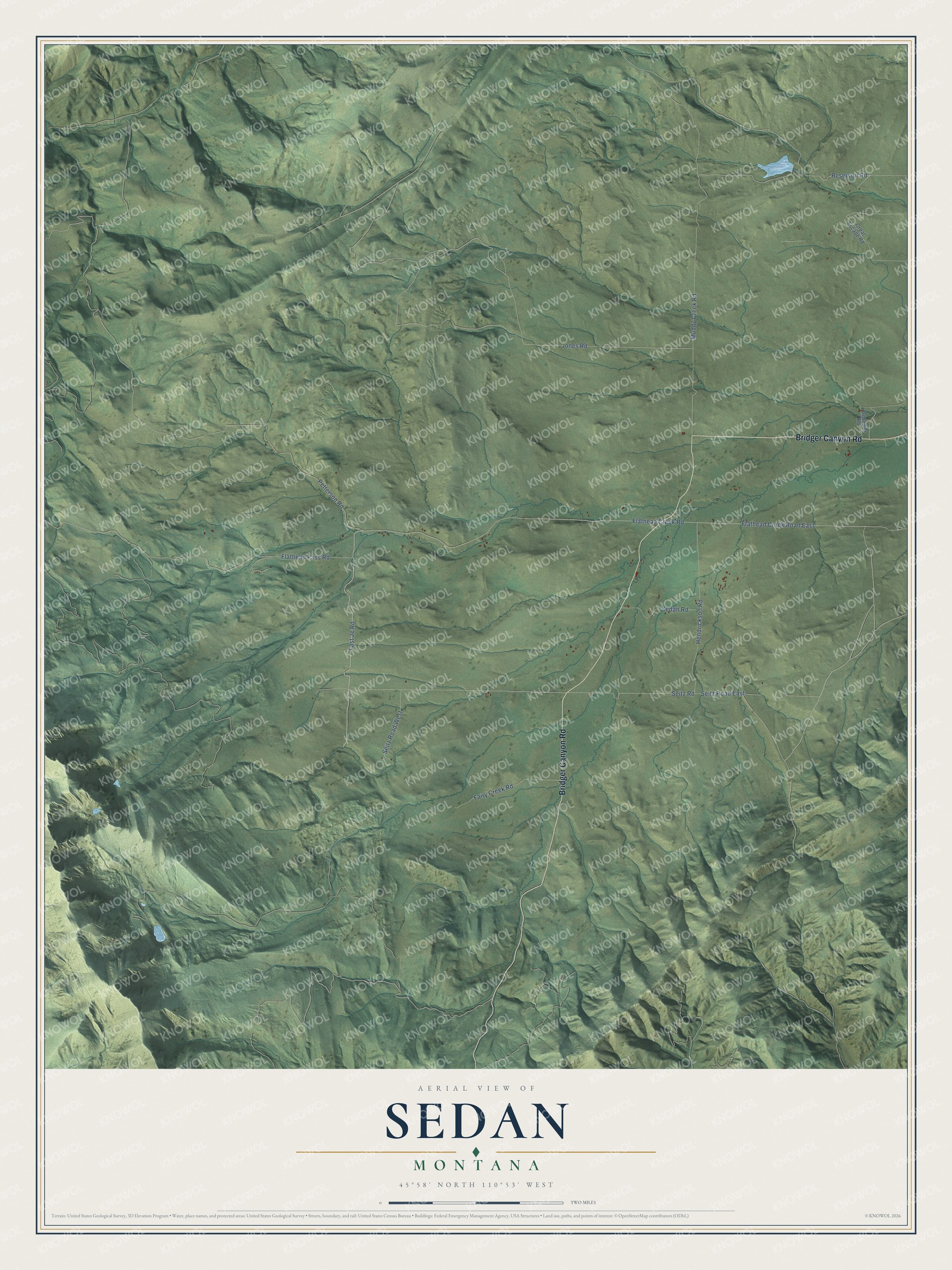 Watermarked full-map preview of Sedan, Montana