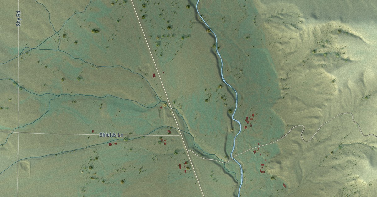 Detailed Map of Shields, Montana