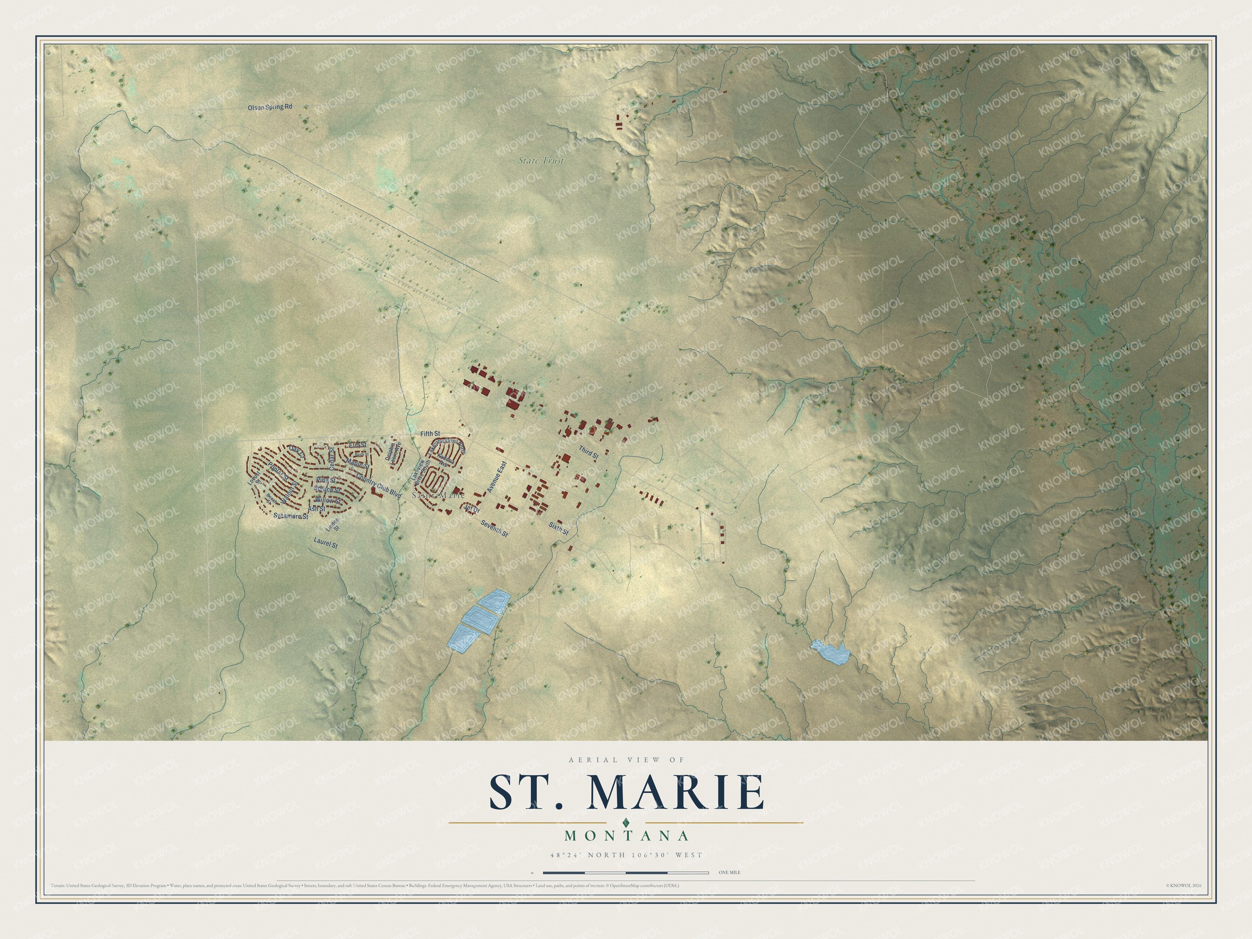 Watermarked full-map preview of St. Marie, Montana