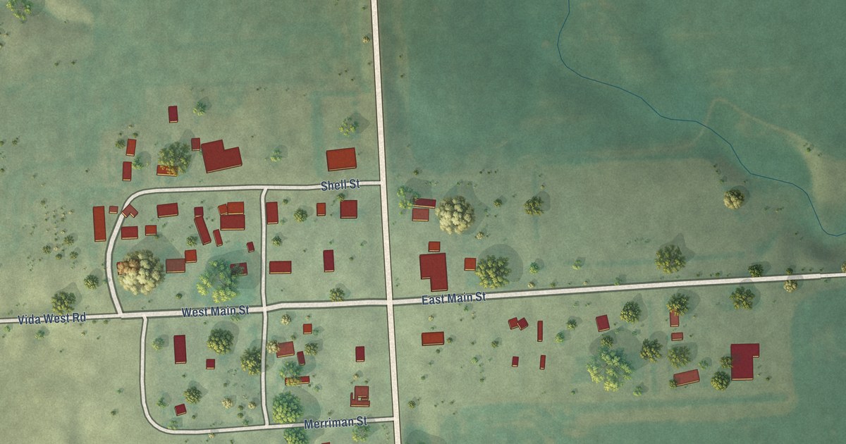 Map of Vida, Montana in 2026