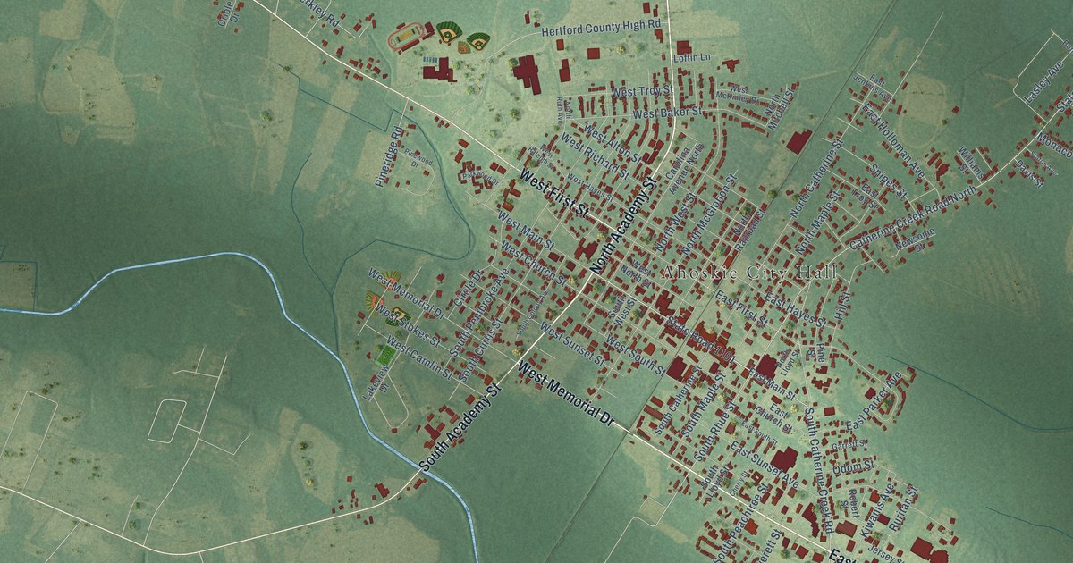 Map of Ahoskie, North Carolina in 2026