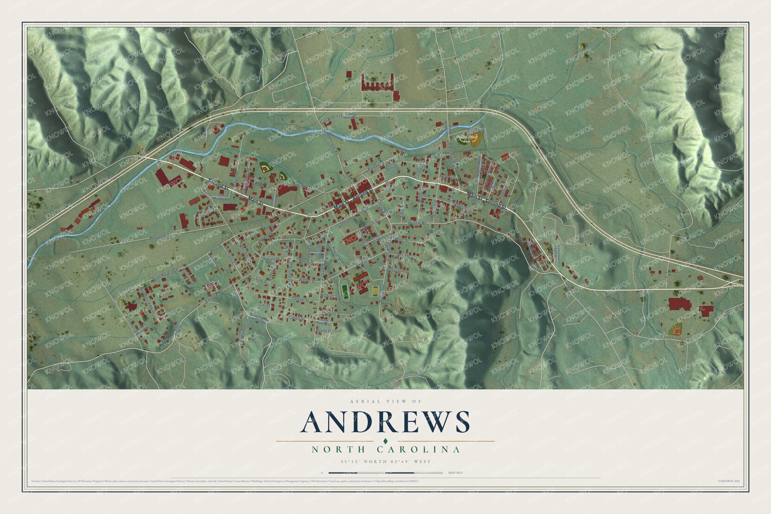 Watermarked full-map preview of Andrews, North Carolina