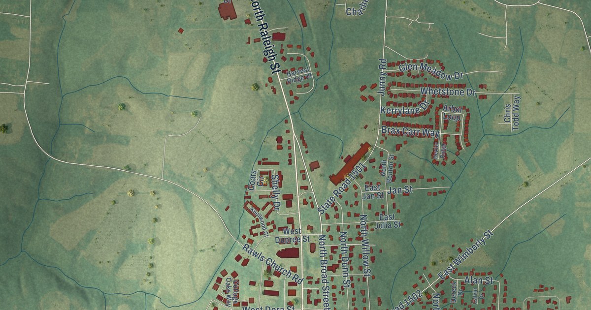 Map of Angier, North Carolina in 2026