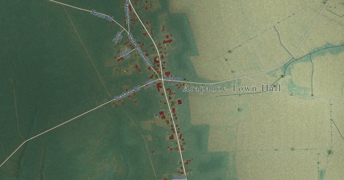 Map of Arapahoe, North Carolina in 2026