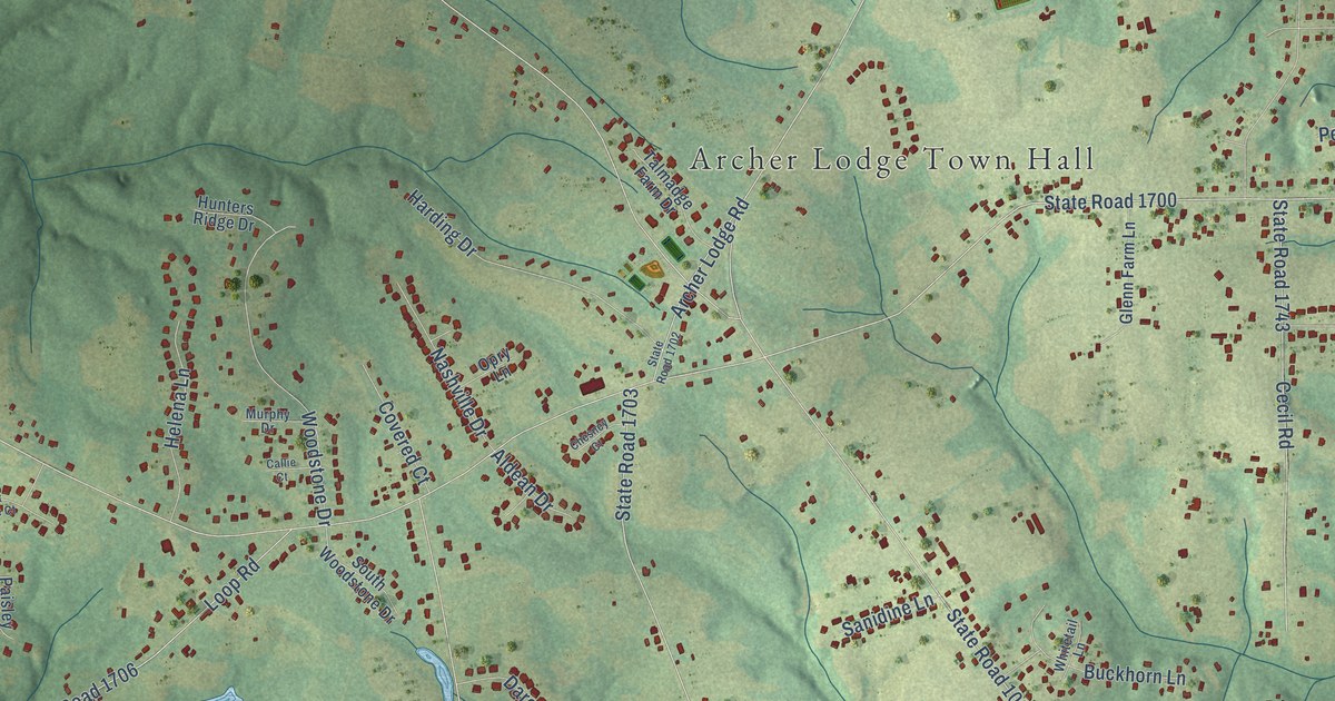 Map of Archer Lodge, North Carolina in 2026