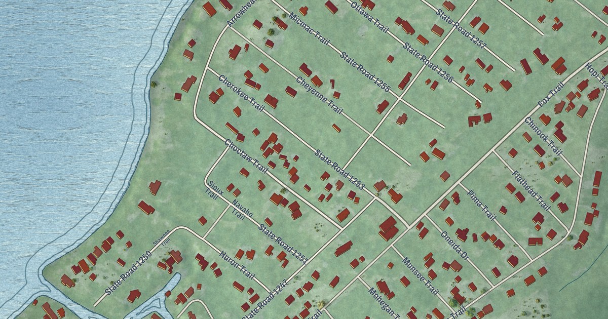Map of Arrowhead Beach, North Carolina in 2026
