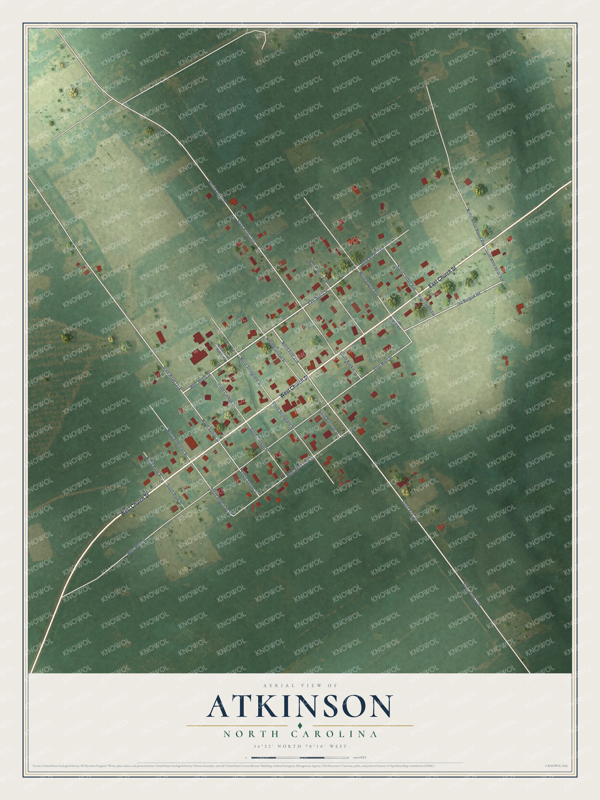 Watermarked full-map preview of Atkinson, North Carolina