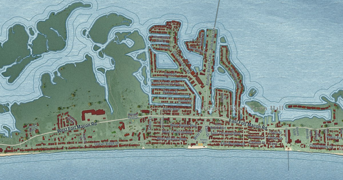 Map of Atlantic Beach, North Carolina in 2026