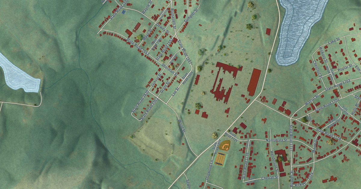 Map of Badin, North Carolina in 2026