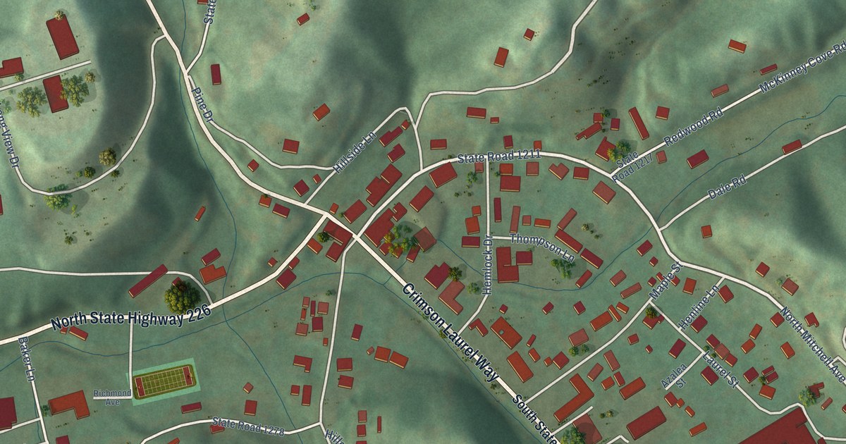 Map of Bakersville, North Carolina in 2026