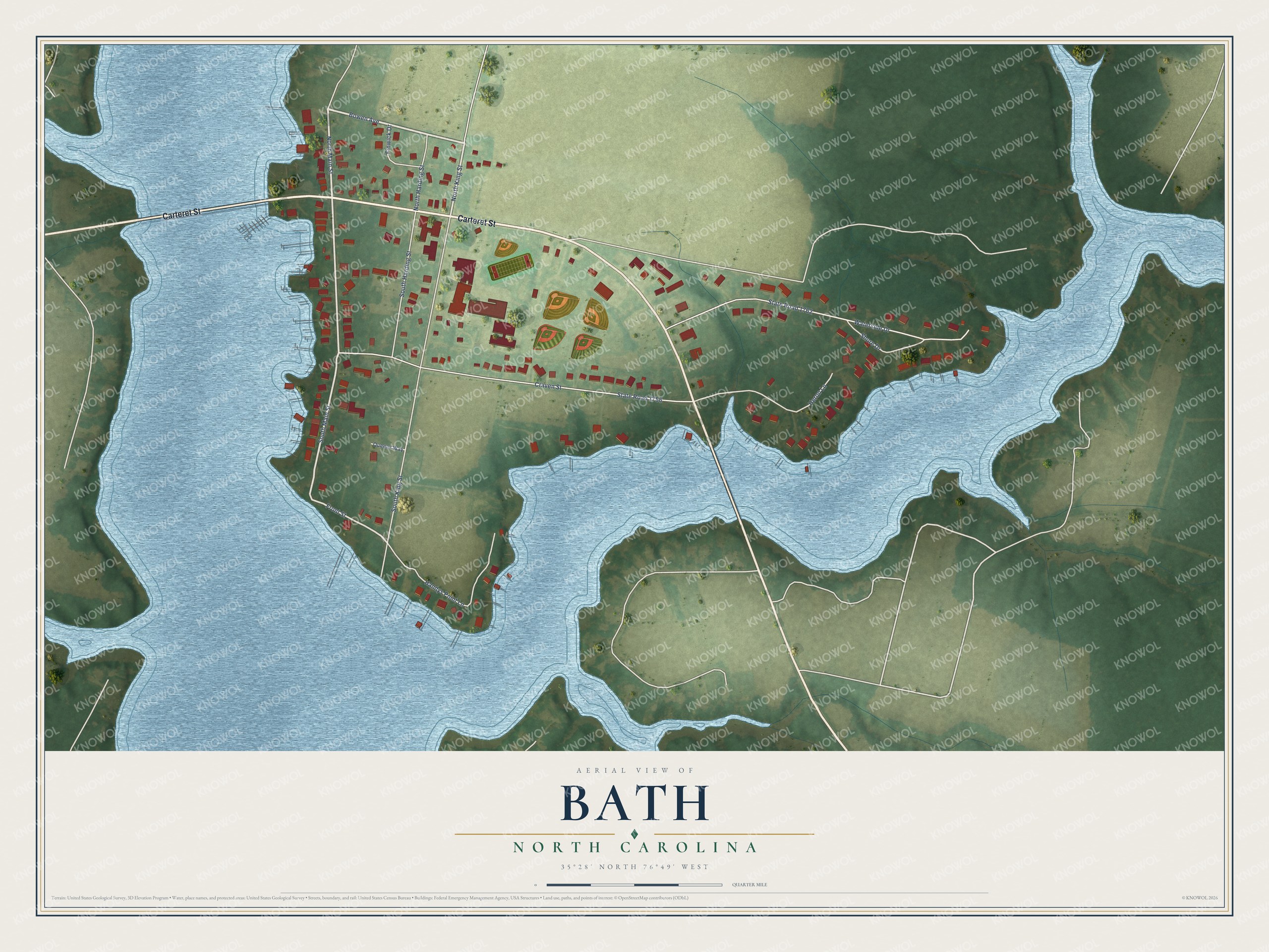 Watermarked full-map preview of Bath, North Carolina