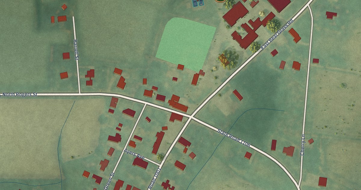 Map of Bear Grass, North Carolina in 2026