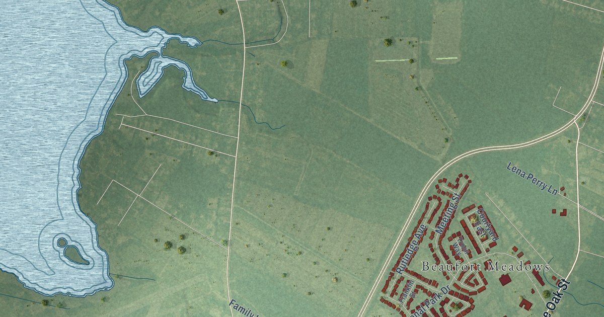 Map of Beaufort, North Carolina in 2026