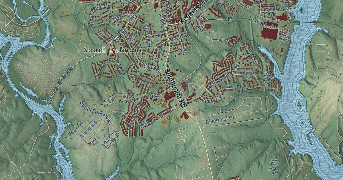 Map of Belmont, North Carolina in 2026