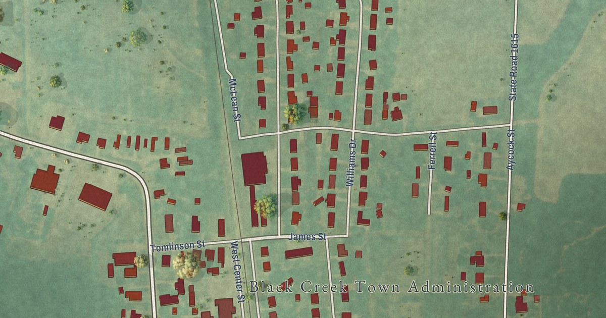 Map of Black Creek, North Carolina in 2026