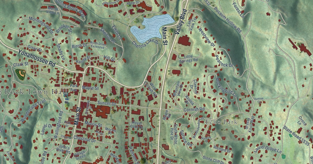 Map of Blowing Rock, North Carolina in 2026